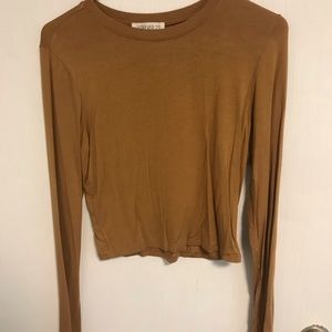 Mustard long sleeve crop top